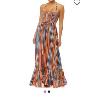 Sleeveless halter strap maxi dress